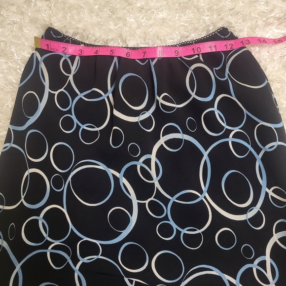 George Women's Skirt, Black with Blue Circles, Size 4 - Picture 4 of 6